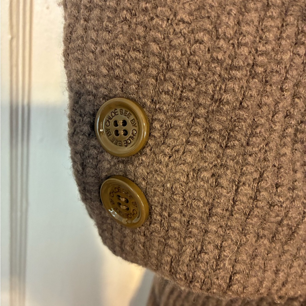 SEE BY CHLOE BROWN WOOL COAT SZ 8 - Picture 3 of 8
